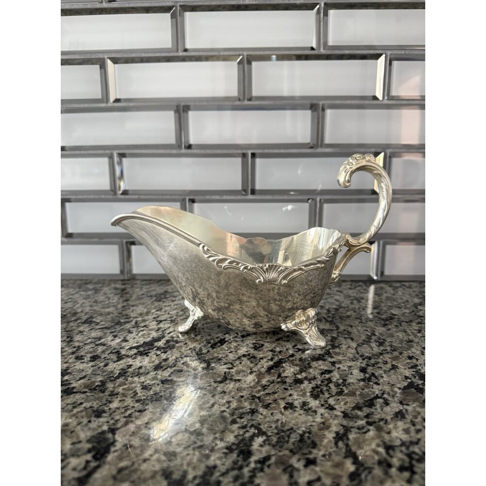 Silver Plated Ascot Gravy Boat Vintage